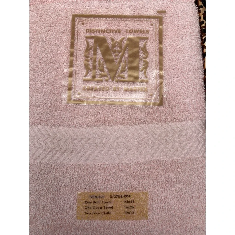Vintage Martex Towel Set Pink Premiere Bath Guest Face Cloths Gift Box
